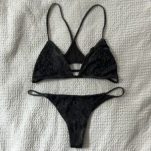 Black Snakeskin Bikini Set